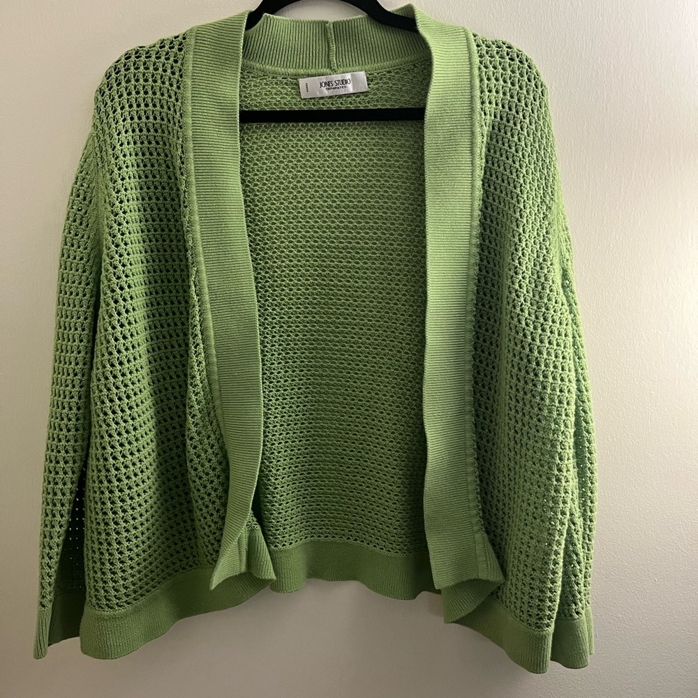 Jones Studio green cardigan